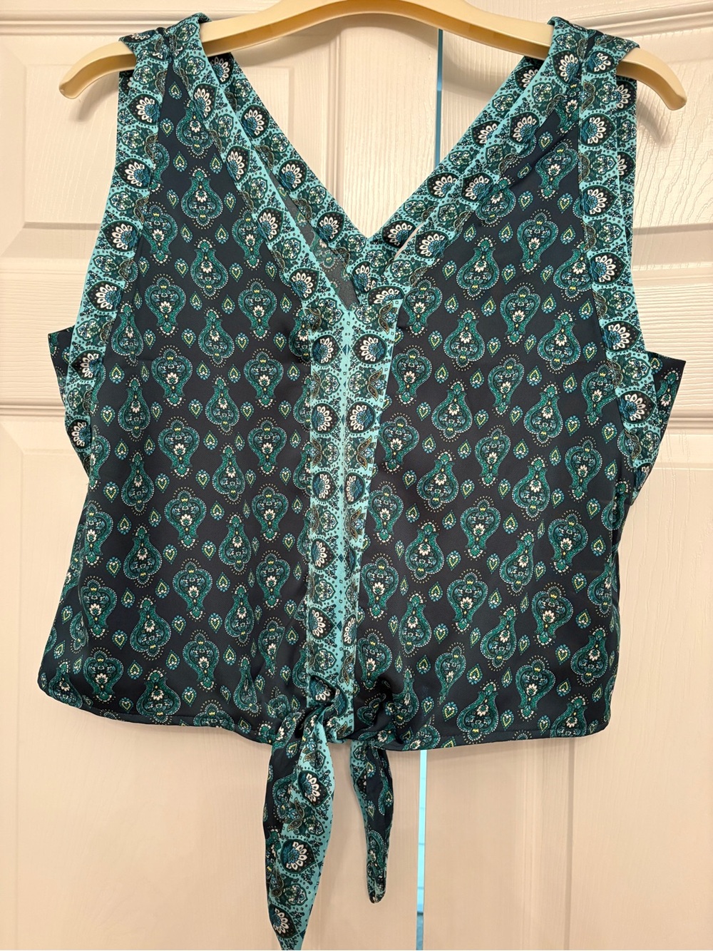 LOFT Green Sleeveless Tie Front Tank Top NWT